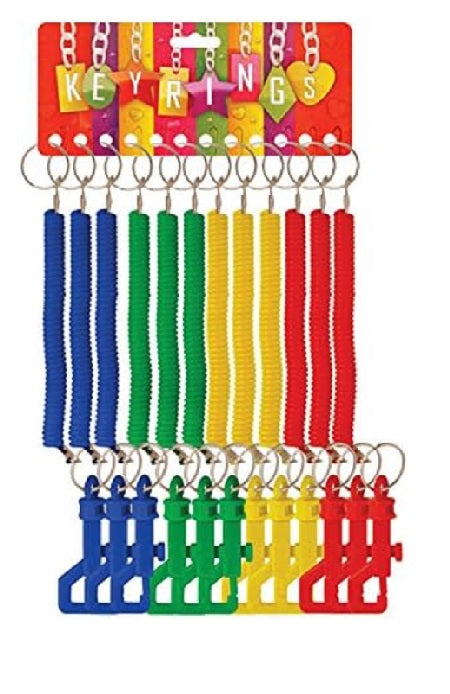 24 x SPIRAL KEYRING with Belt CLIP