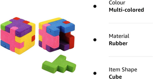 24 Cube Rubber Puzzles Erasers