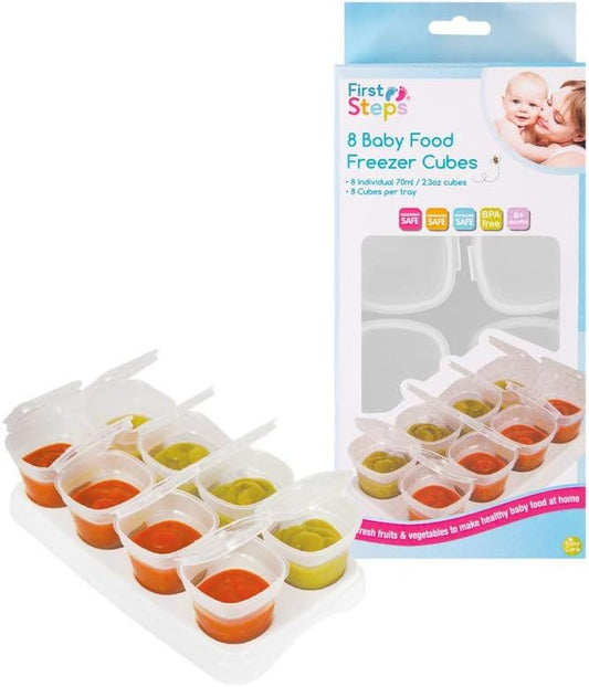 8 Baby Food Freezer Cubes Tray 70ml POTS BPA Free