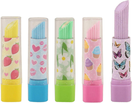 10 x Lipstick Erasers/Rubber - Assorted Colours