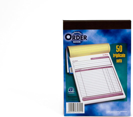 NCR Triplicate Order Book 137x203mm Pack of 5