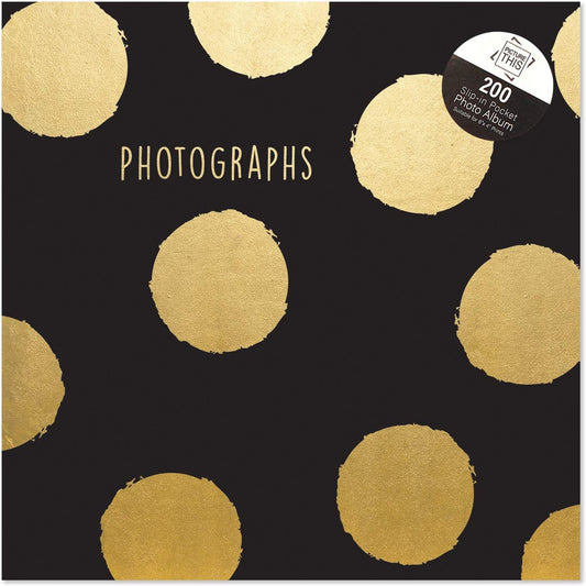 Gold Foil Polka Dots 6x4 Photo Album Memo Slip in Holds 200 Photos