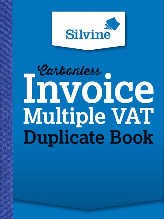 Carbonless Duplicate Multiple VAT Invoice Book - Numbered 1-100 with index sheet (210 x 127mm) [Pack of 6]